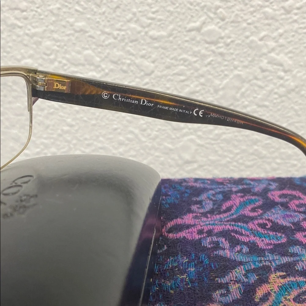Dior Black and Gold Semi-Rimless Glasses